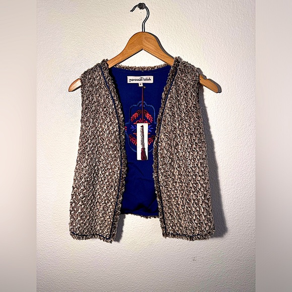 Embroidered Moroccan Touch Khamsa Vest Size S - Picture 3 of 4